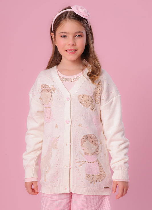 Maxi Casaco Tricot Conceito Fadas e Unicórnios