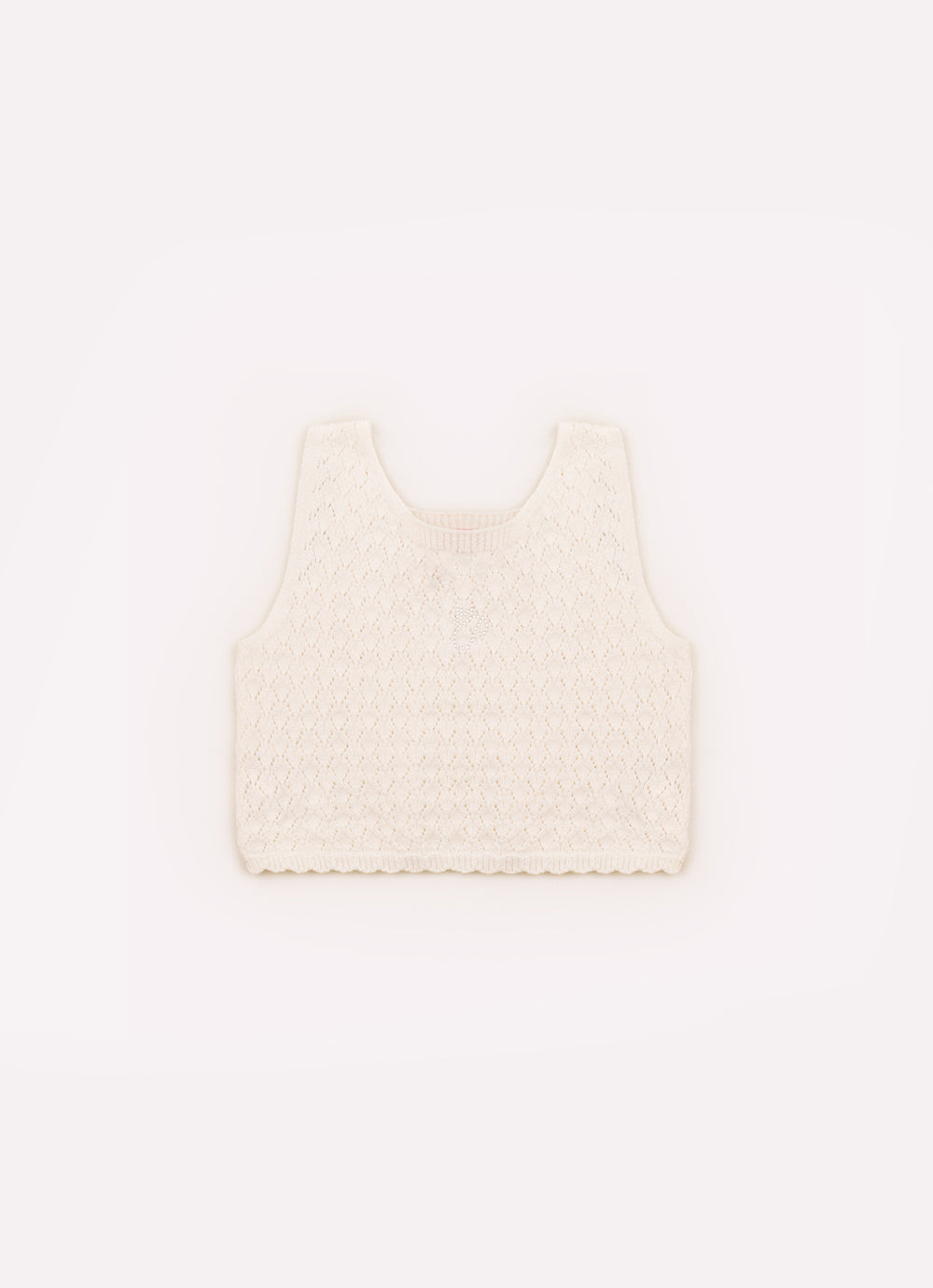 Blusa Tricot Cropped Ponto Rendado