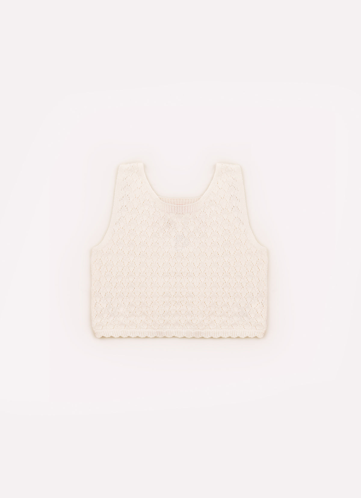 Blusa Tricot Cropped Ponto Rendado