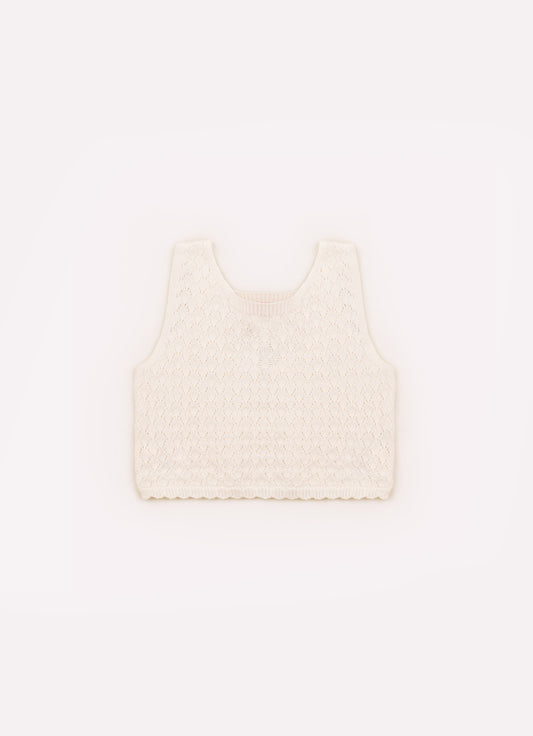 Blusa Tricot Cropped Ponto Rendado