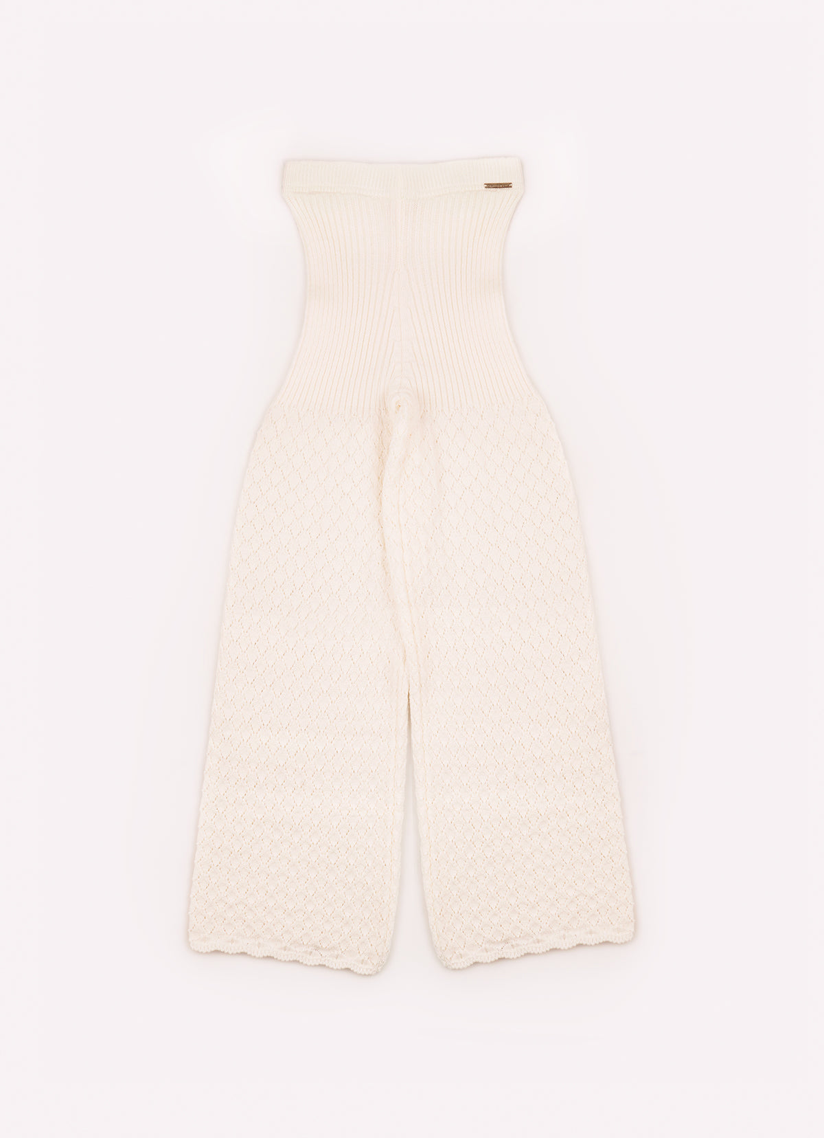 Calça Tricot Flare Ponto Rendado