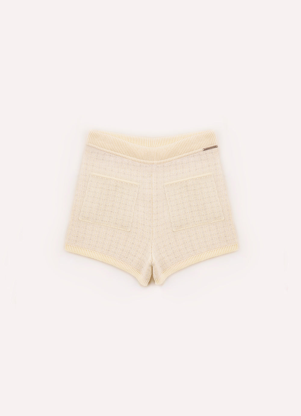 Short Tricot Xadrez Brilho Bolsos