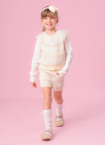 Short Tricot Xadrez Brilho Bolsos