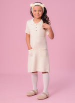 Vestido Tricot Xadrez Brilho Golinha Bolsos