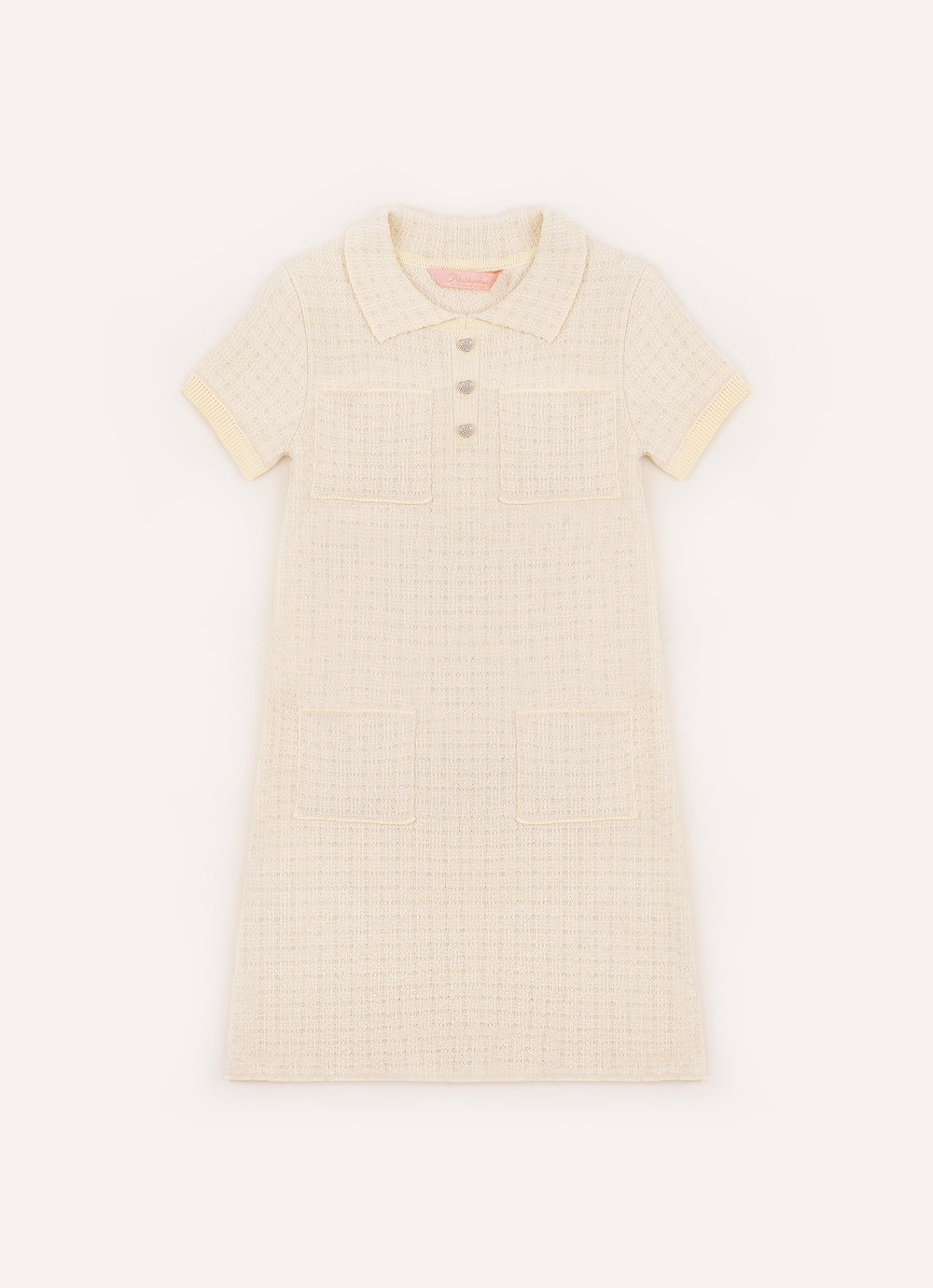 Vestido Tricot Xadrez Brilho Golinha Bolsos