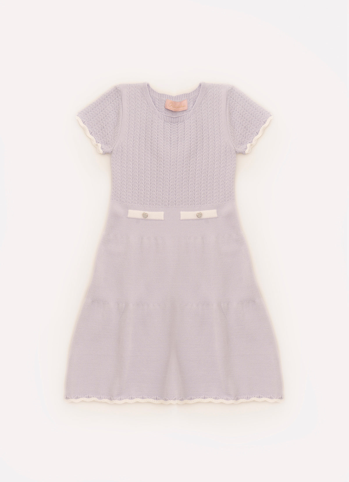 Vestido Tricot Mini Tranças Botões Jóia