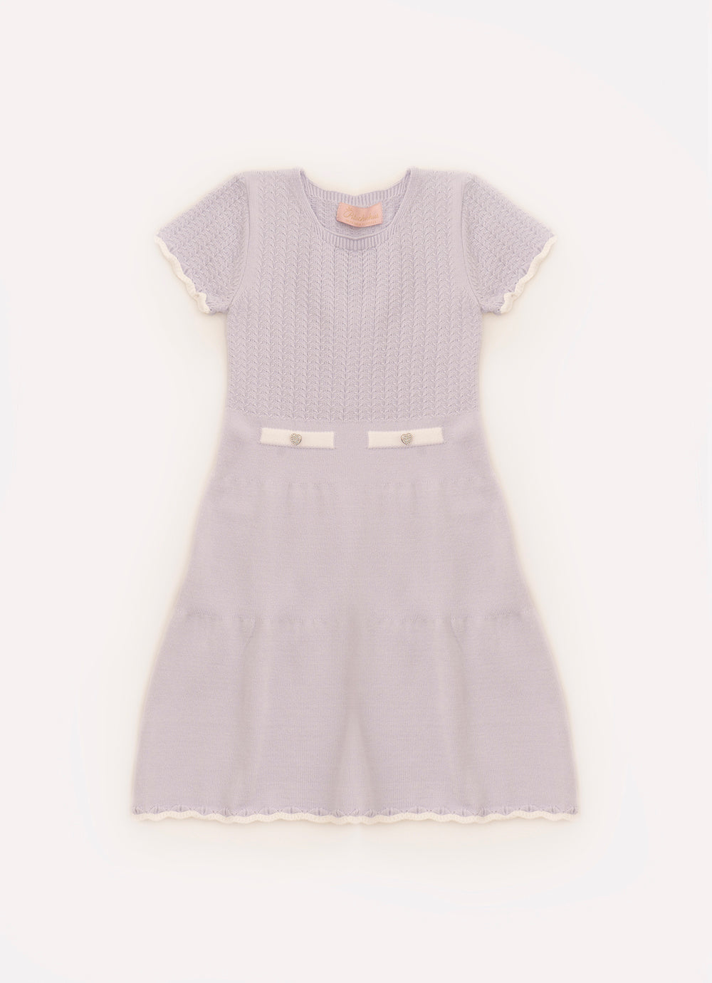 Vestido Tricot Mini Tranças Botões Jóia