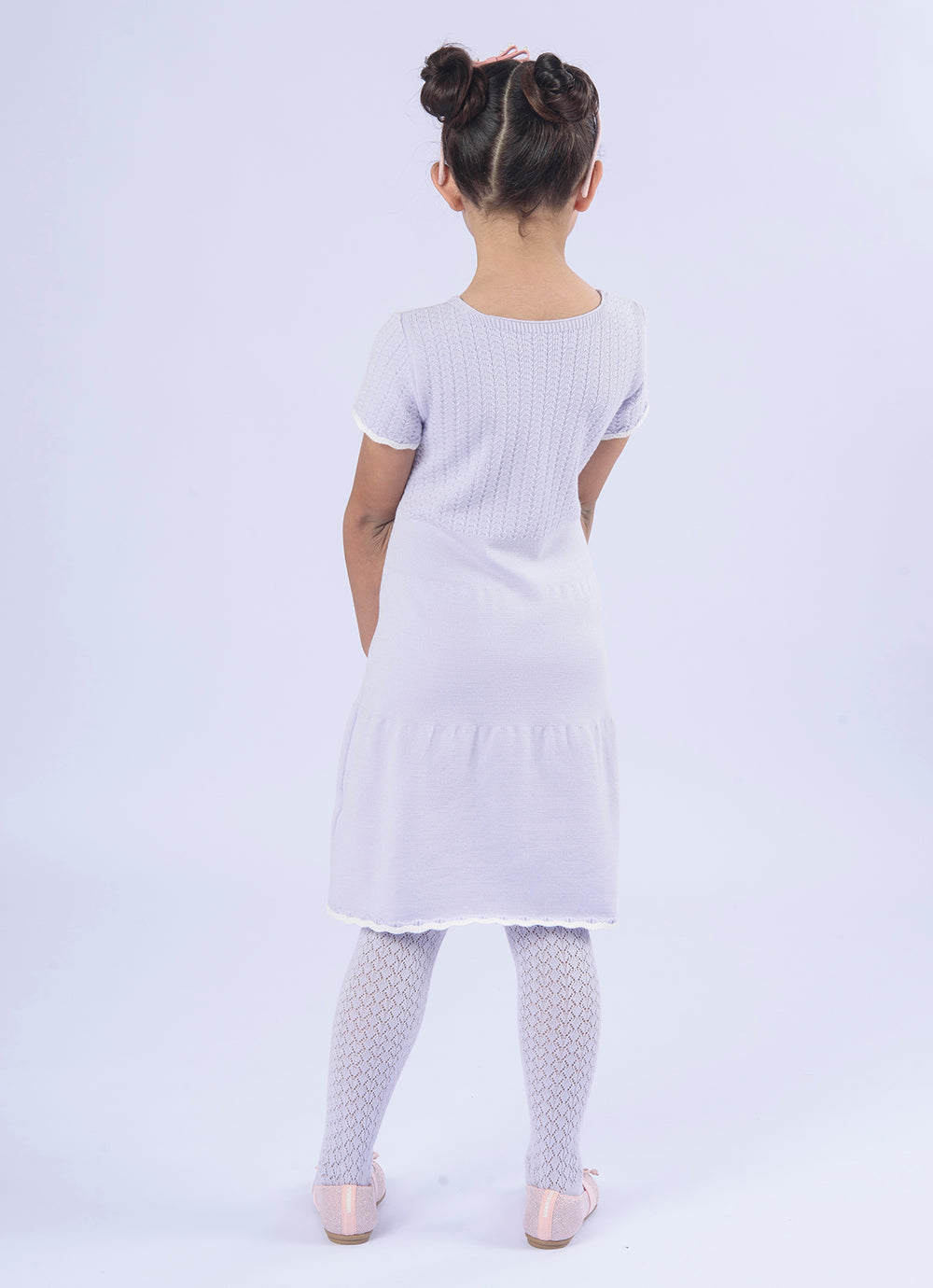 Vestido Tricot Mini Tranças Botões Jóia