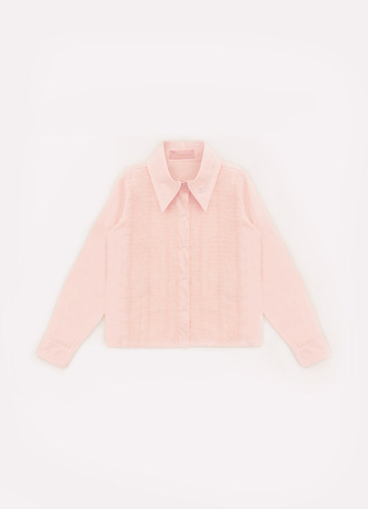 Camisa Tricoline Babados Tule Pituchinhus
