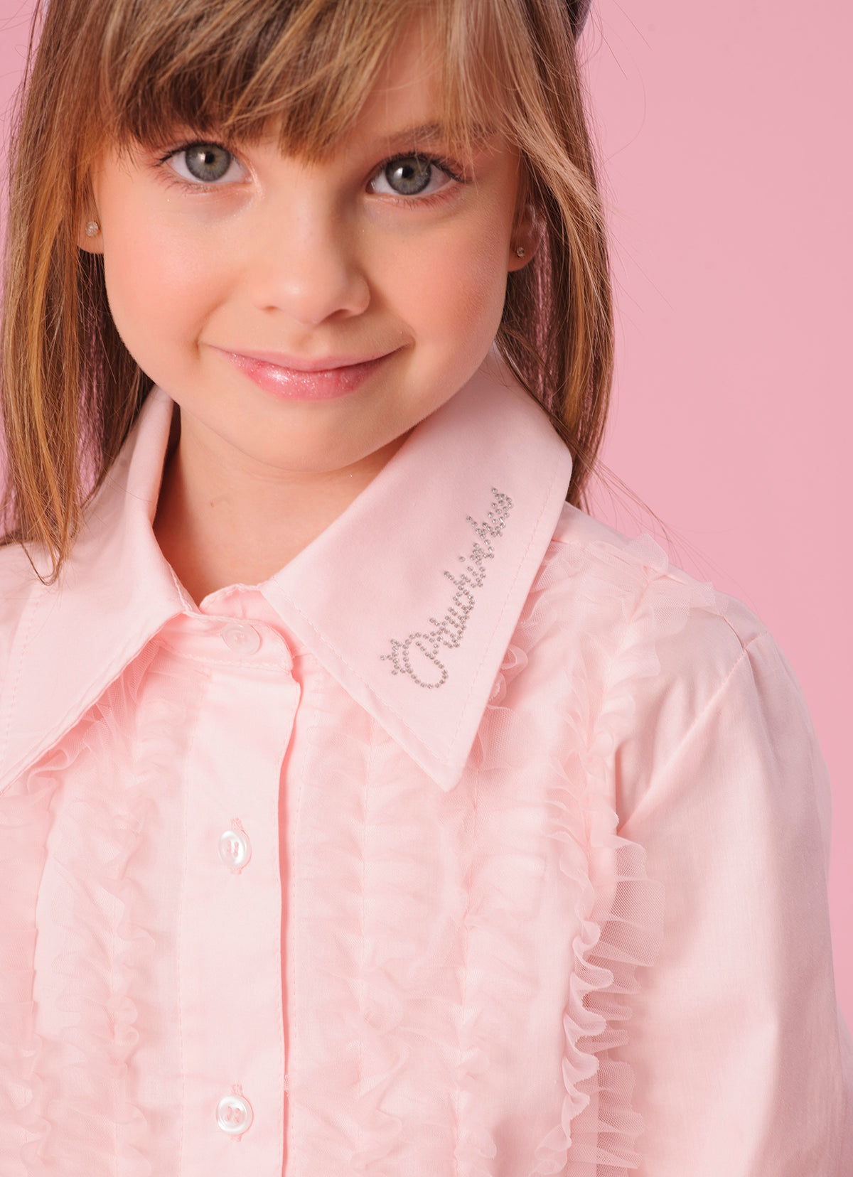 Camisa Tricoline Babados Tule Pituchinhus