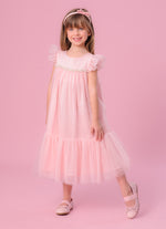 Vestido Tule Princesa Bordados Pérolas e Cristais