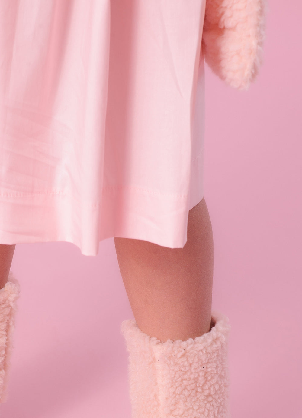 Vestido Tricoline Bolsos Laços Puffer