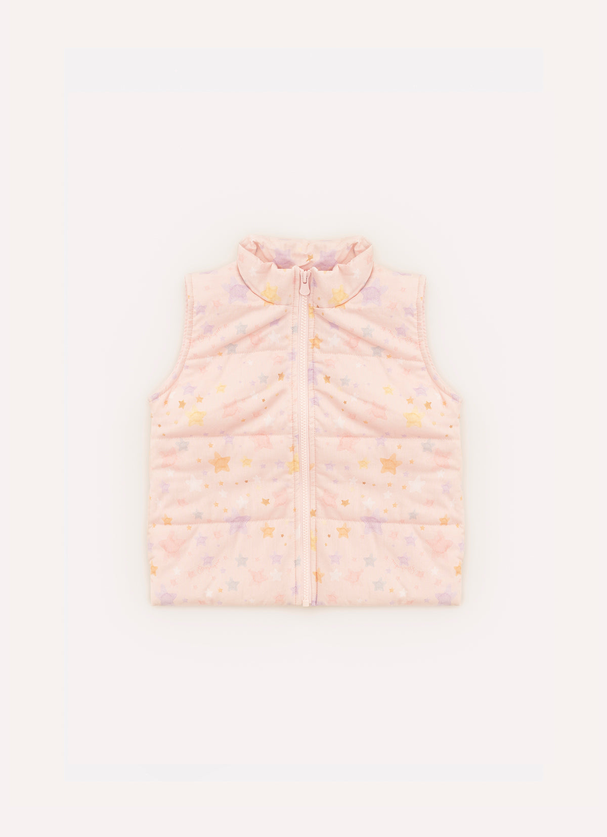 Colete Puffer Algodão Estampado Estrelas