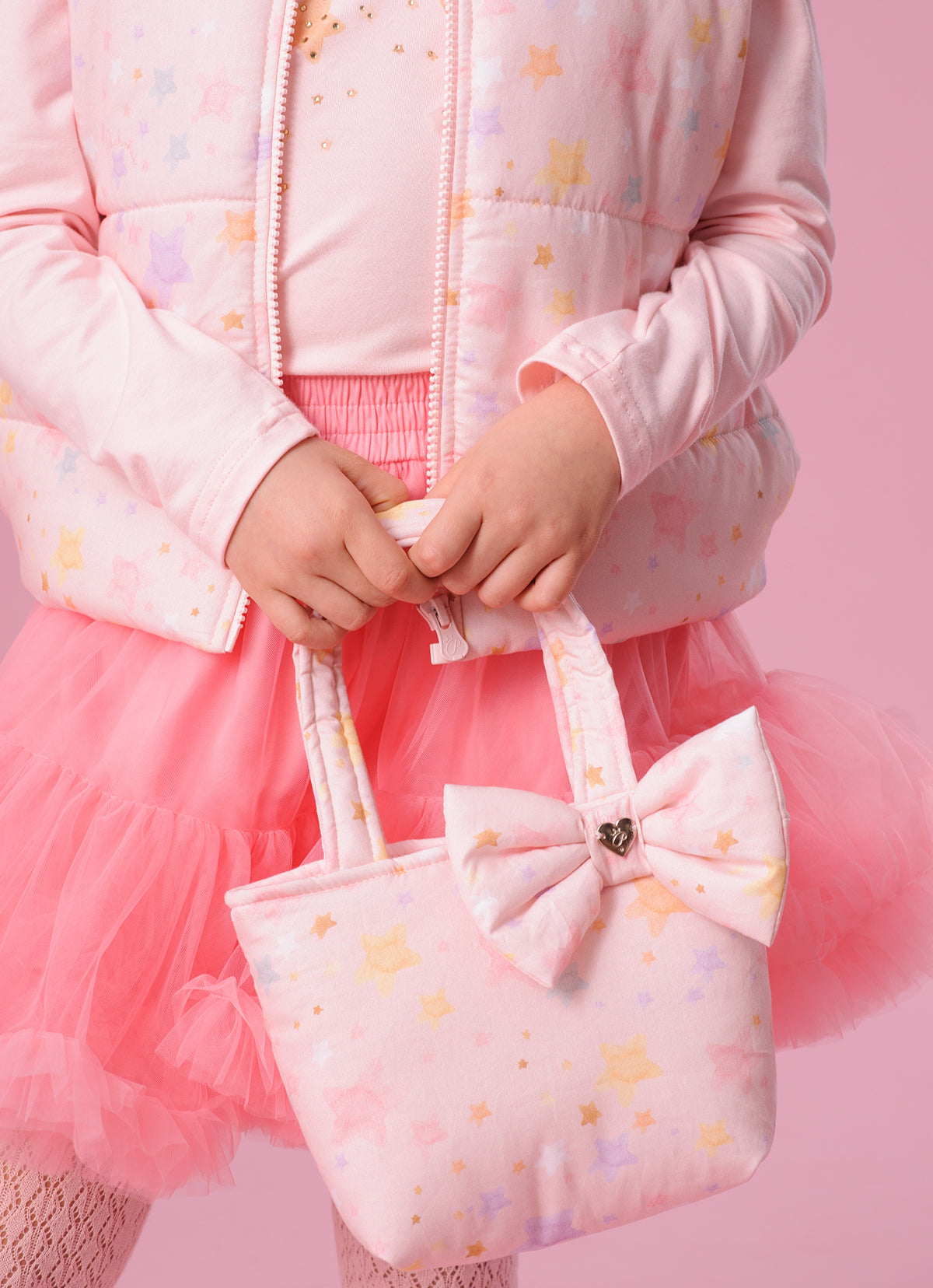 Colete Puffer Algodão Estampado Estrelas