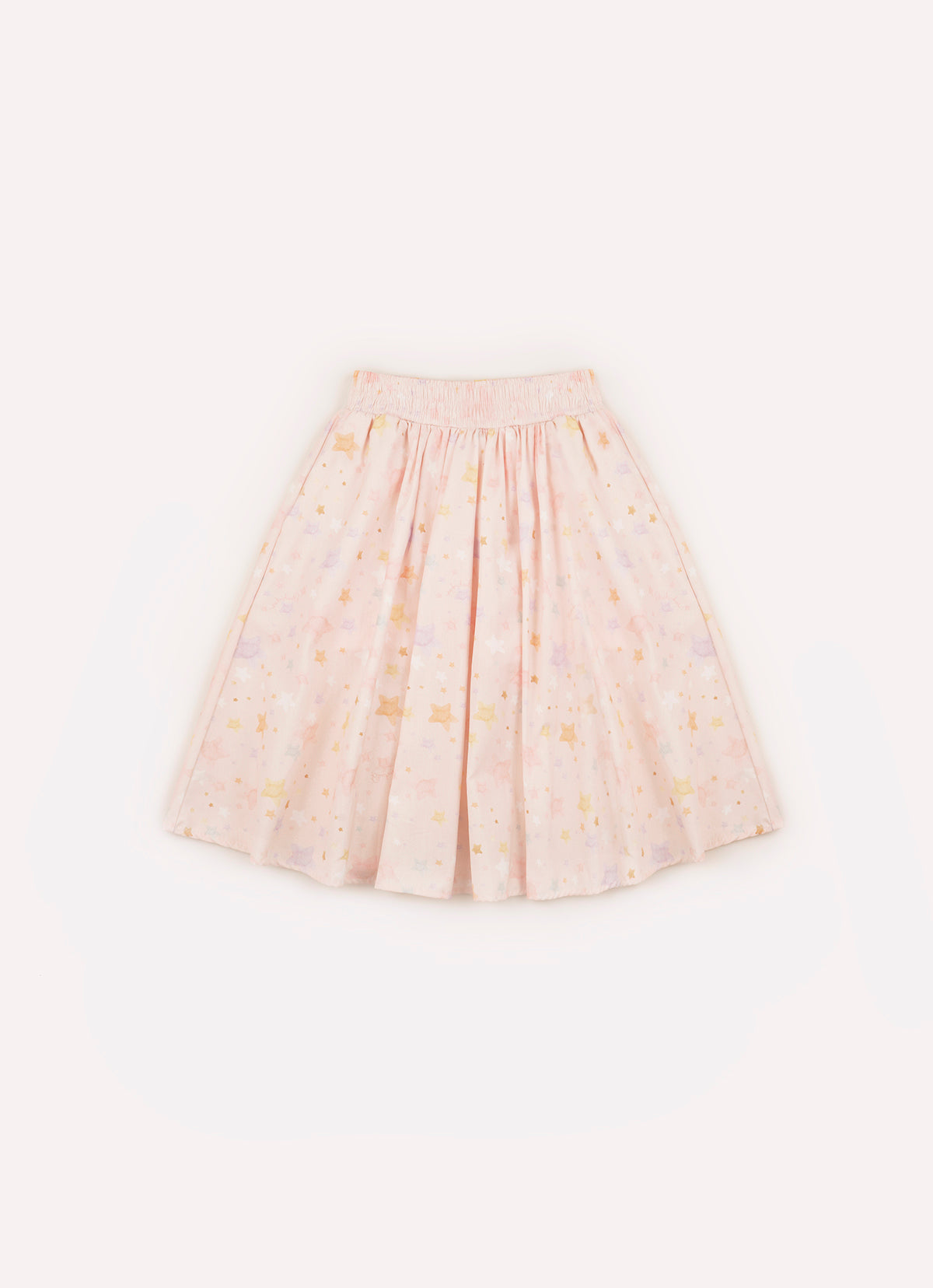 Saia Short Algodão Estampa Estrelas Franzida