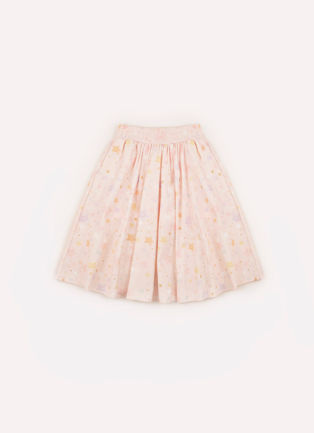 Saia Short Algodão Estampa Estrelas Franzida