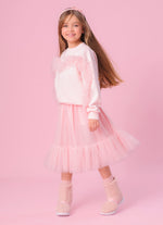 Saia Short Midi Tule Babado