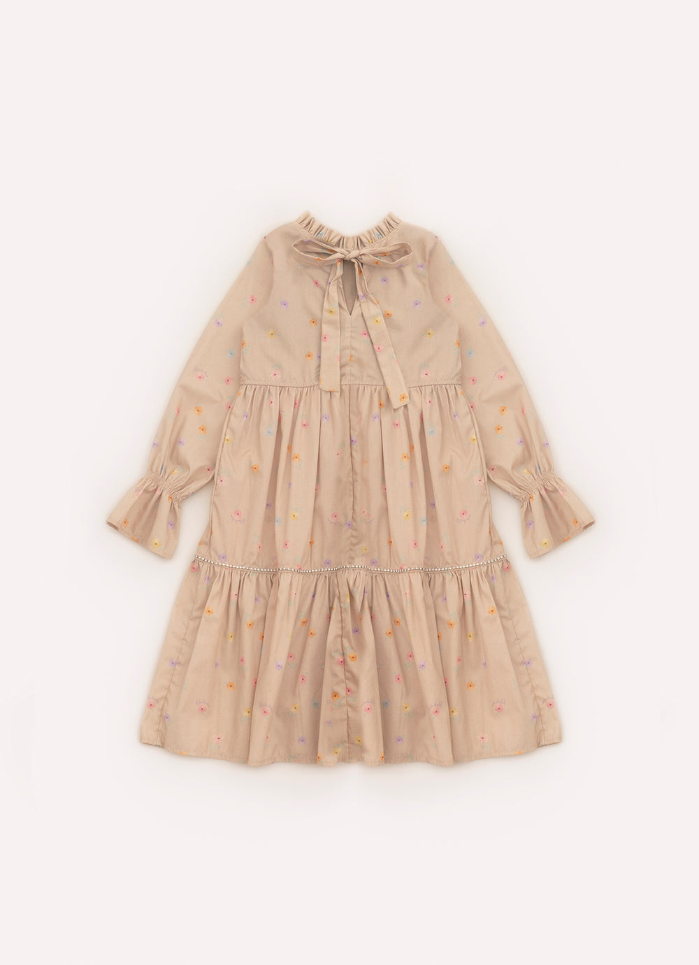 Vestido Algodão Estampado Babadinho Gola