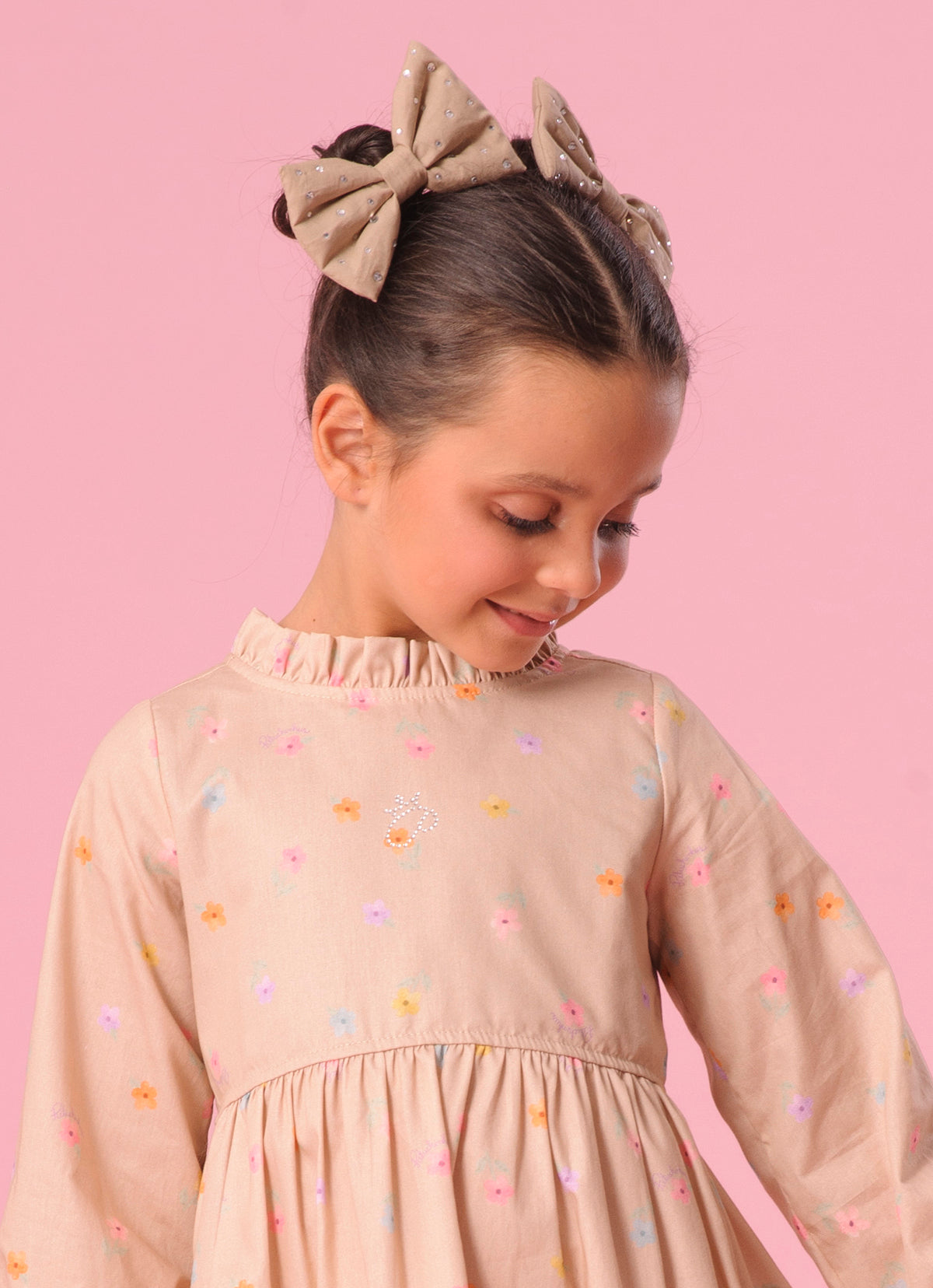 Vestido Algodão Estampado Babadinho Gola