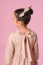 Vestido Algodão Estampado Babadinho Gola