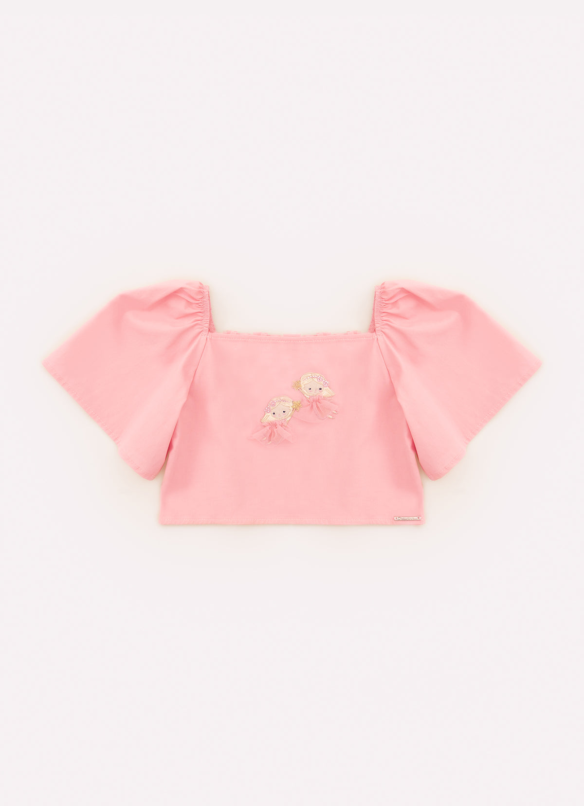 Blusa Cropped Tricoline Patches Fadinha