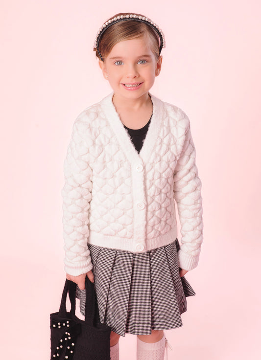Casaco Tricot Texturizado Coração