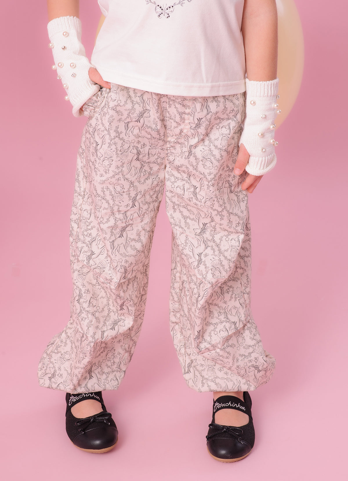 Calça Jogging Algodão Estampa Toile Pregas