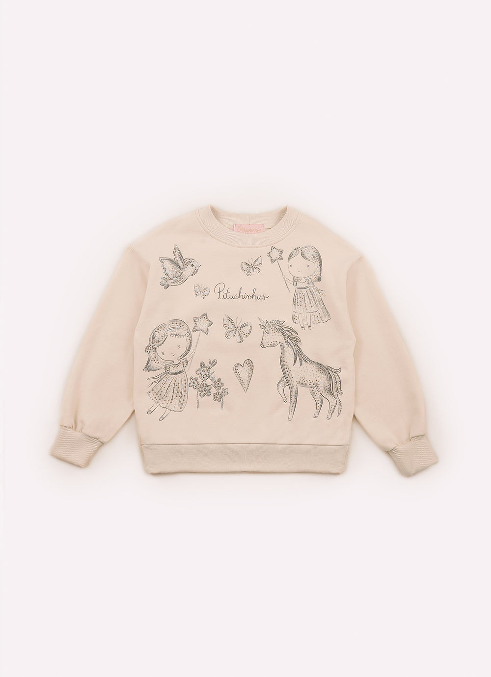 Blusa Moletom Toile de Jouy Fadas e Unicórnios