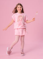 Blusa Moletom Fadinha Com Saia de Tule Manga Curta