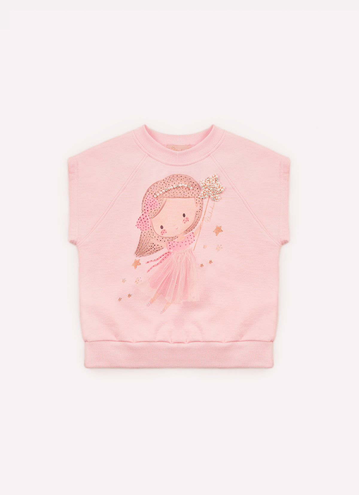 Blusa Moletom Fadinha Com Saia de Tule Manga Curta