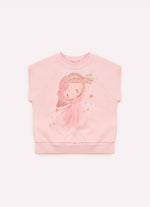 Blusa Moletom Fadinha Com Saia de Tule Manga Curta