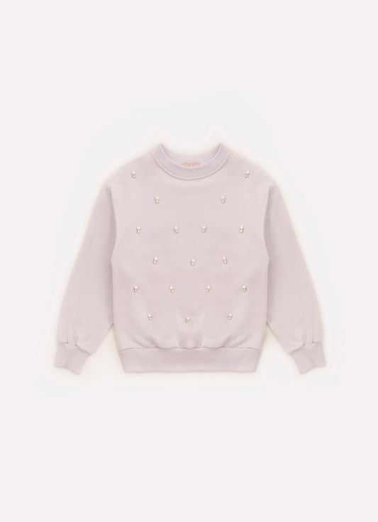 Blusa Moletom Bordados Pérolas e Cristais