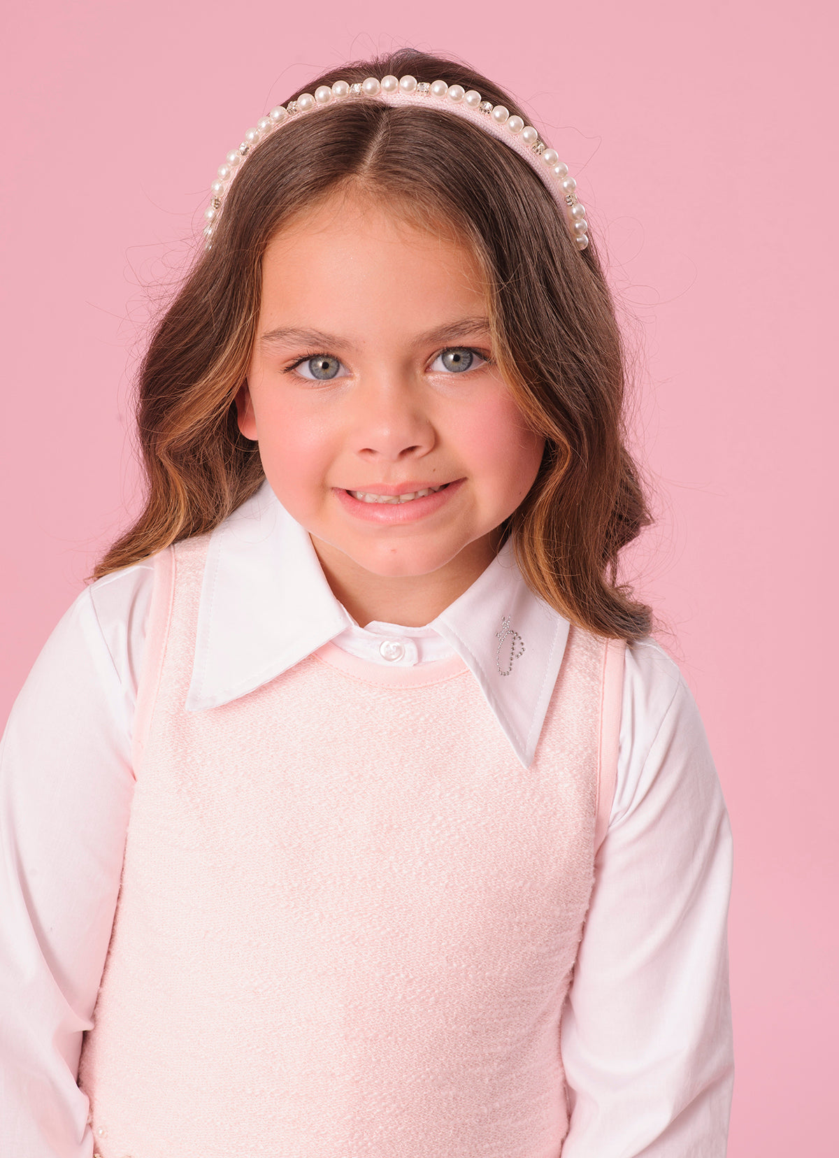 Vestido Boucle Lapelas Bordado Pérolas e Cristais