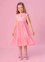 Vestido Tule Laço Puffer Bordado