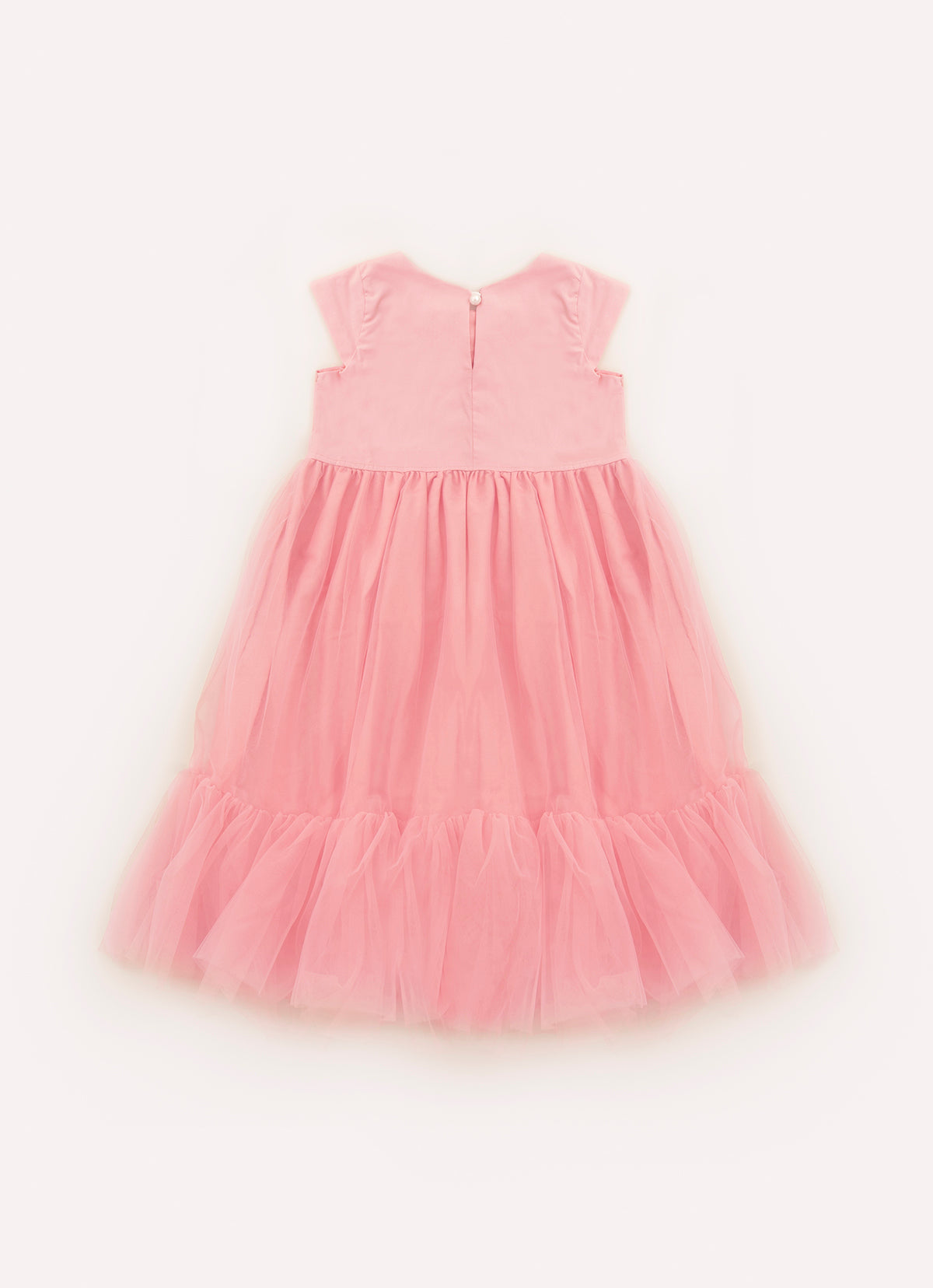 Vestido Tule Laço Puffer Bordado