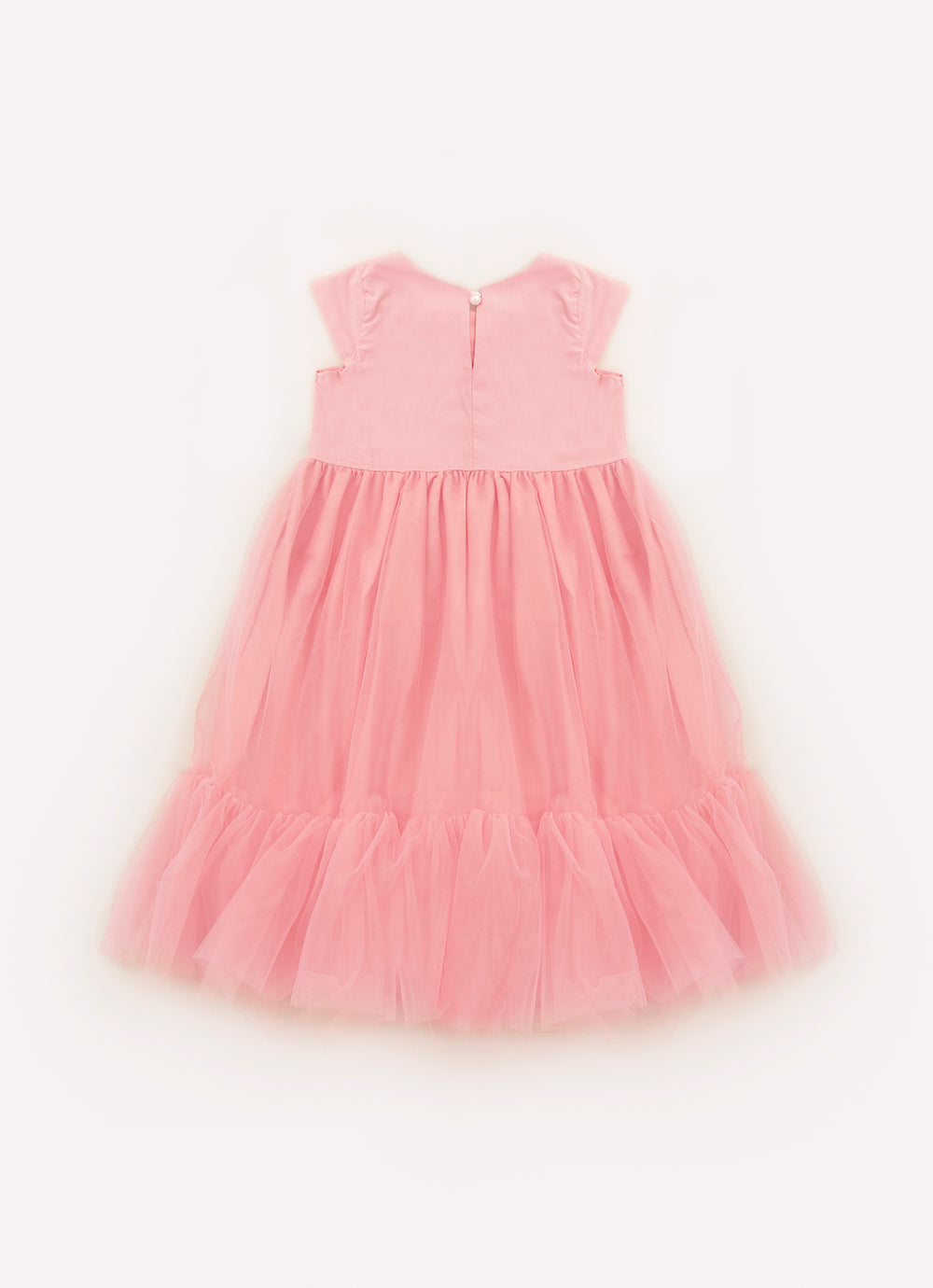 Vestido Tule Laço Puffer Bordado
