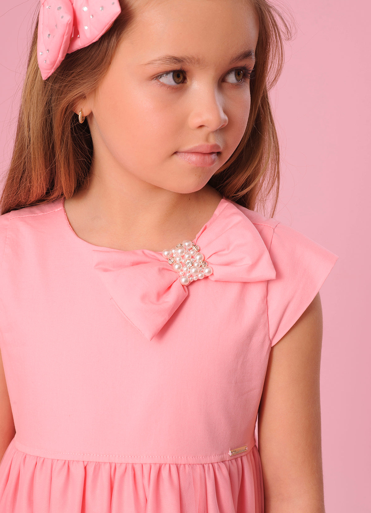 Vestido Tule Laço Puffer Bordado