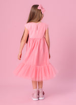 Vestido Tule Laço Puffer Bordado