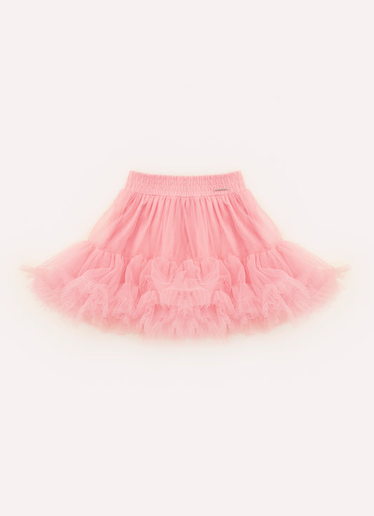 Saia Short Tule Babado Frufru