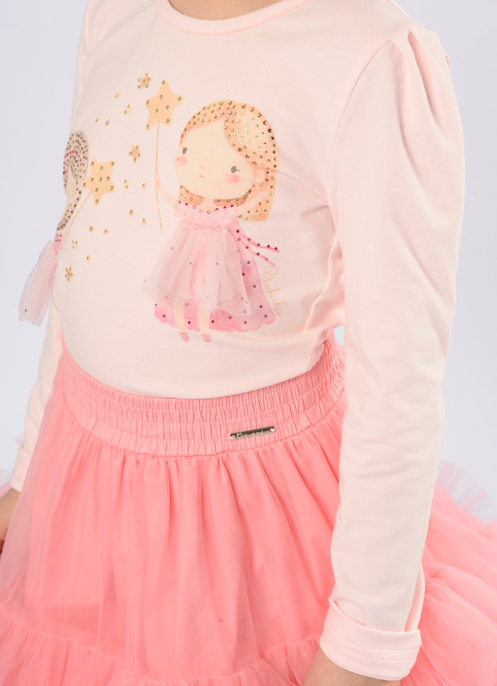 Saia Short de Tule com Babado e Frufru