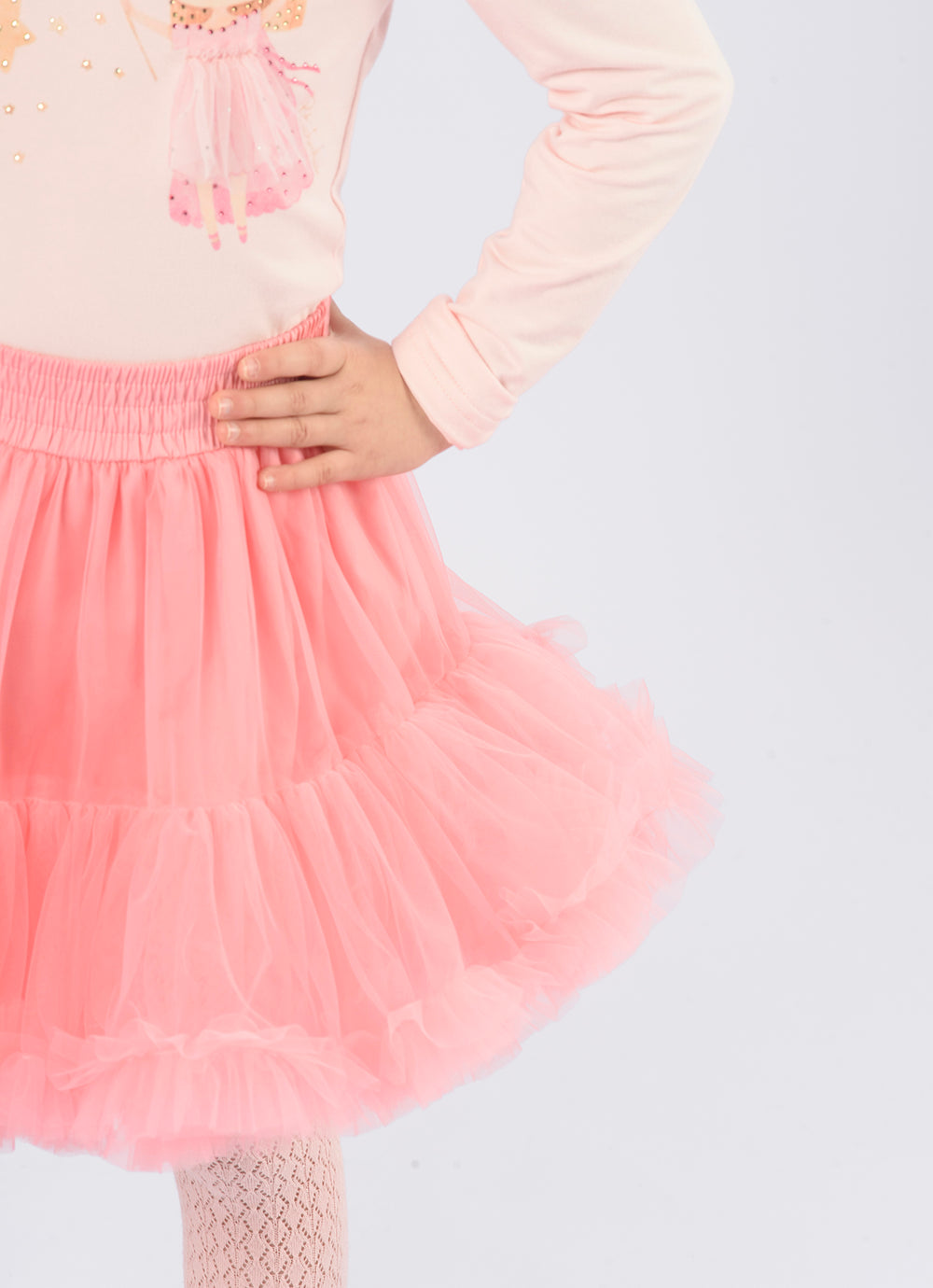 Saia Short de Tule com Babado e Frufru
