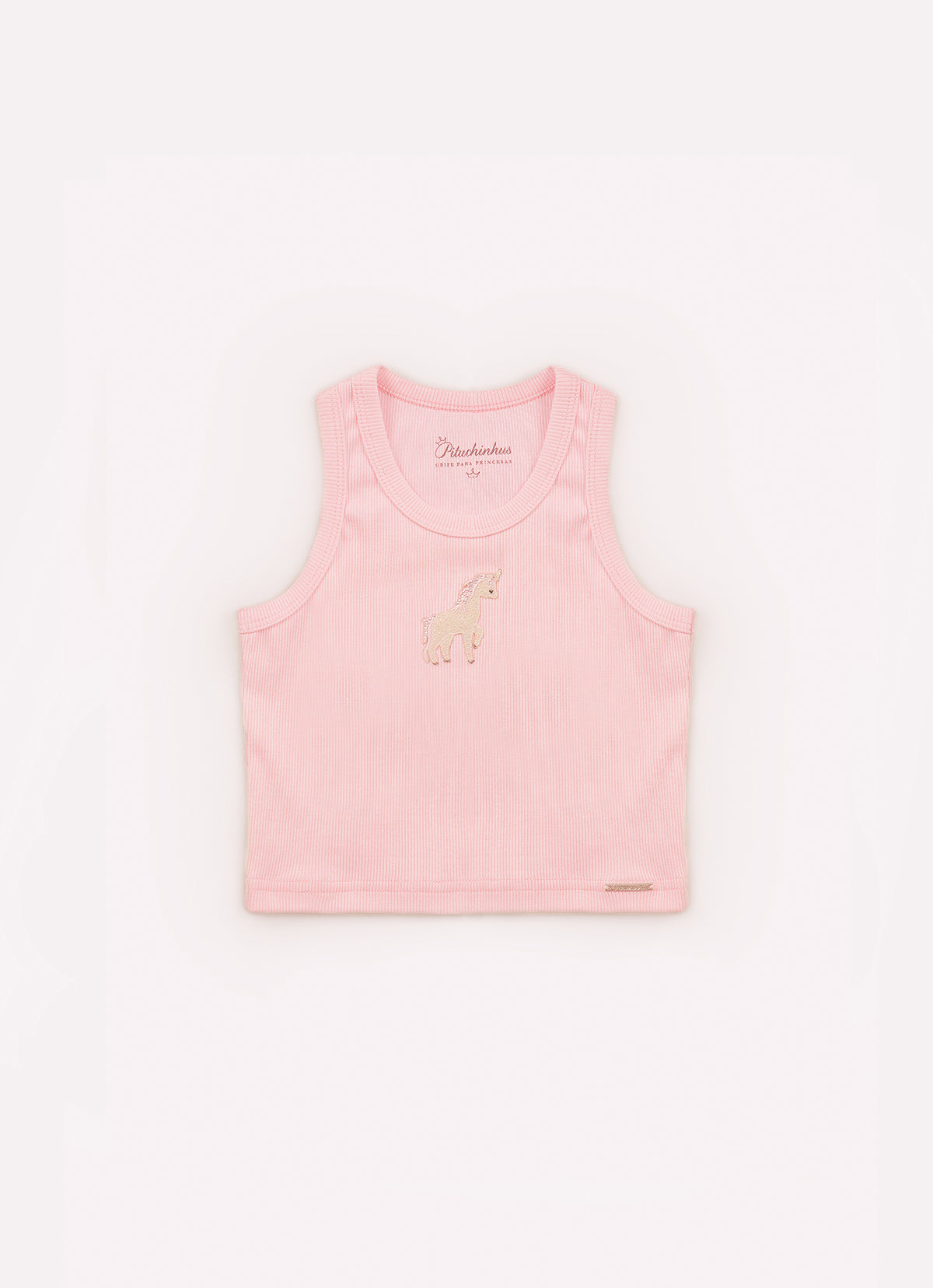 Blusa Cropped Ribana Patche Unicórnio Cristal