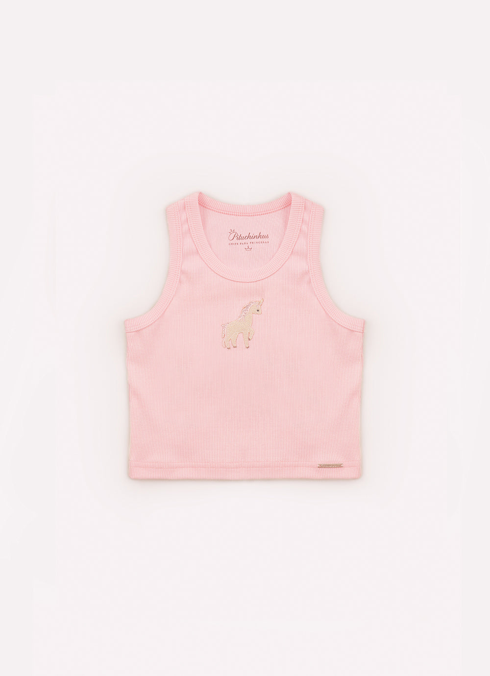 Blusa Cropped Ribana Patche Unicórnio Cristal