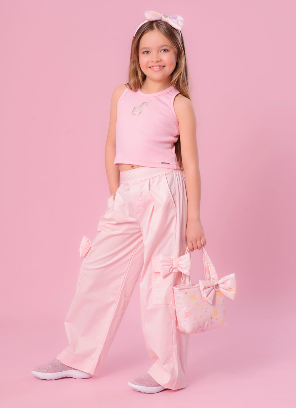 Blusa Cropped Ribana Patche Unicórnio Cristal