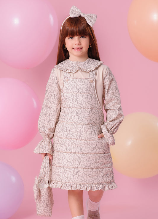 Blusa Cotton Manga e Gola Algodão Estampada Toile