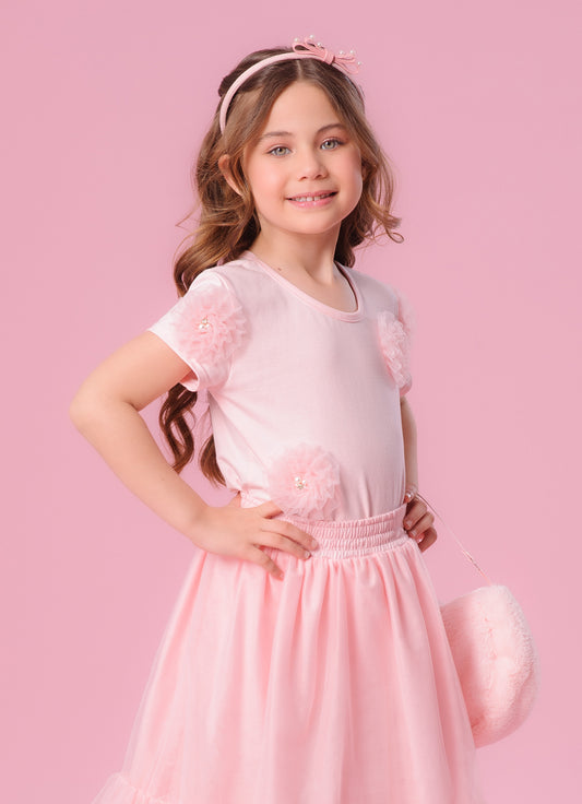Blusa Cotton Flores De Tule Bordadas