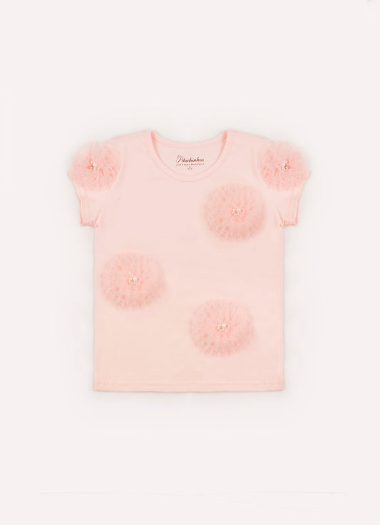 Blusa Cotton Flores De Tule Bordadas