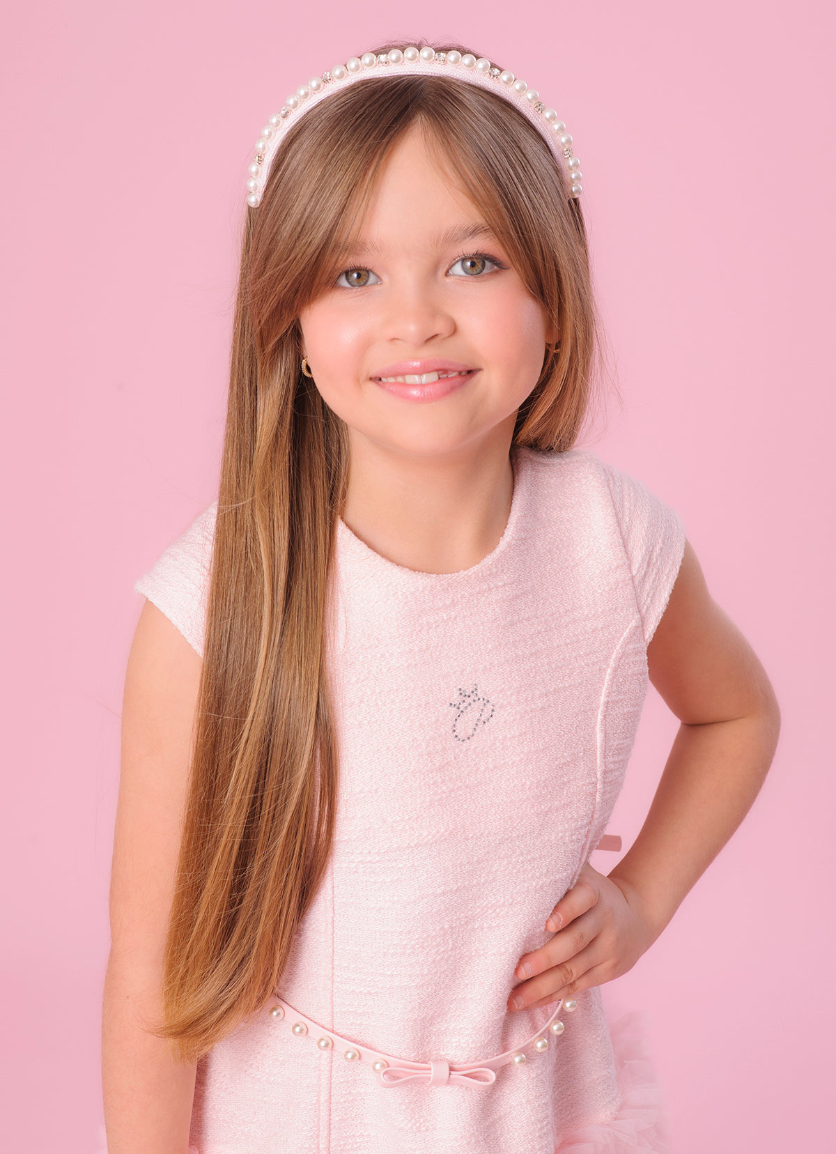 Vestido Boucle Saia Frufru Tule Com Cinto