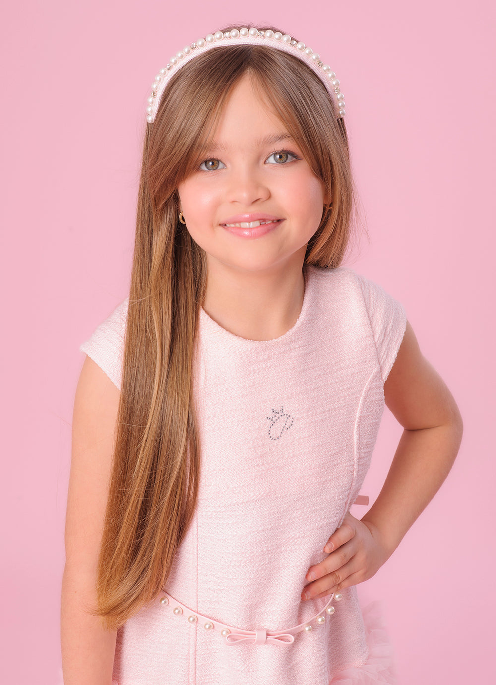 Vestido Boucle Saia Frufru Tule Com Cinto