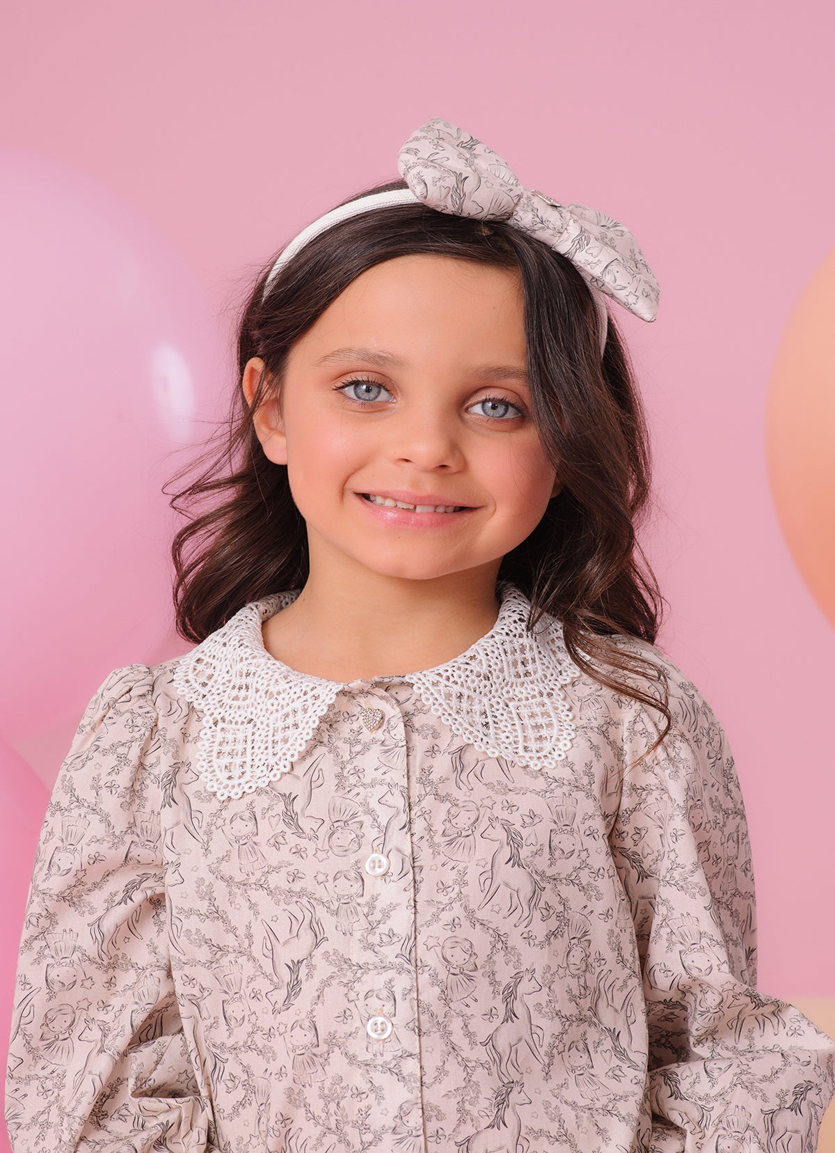 Camisa Algodão Estampada Toile Gola Guipir